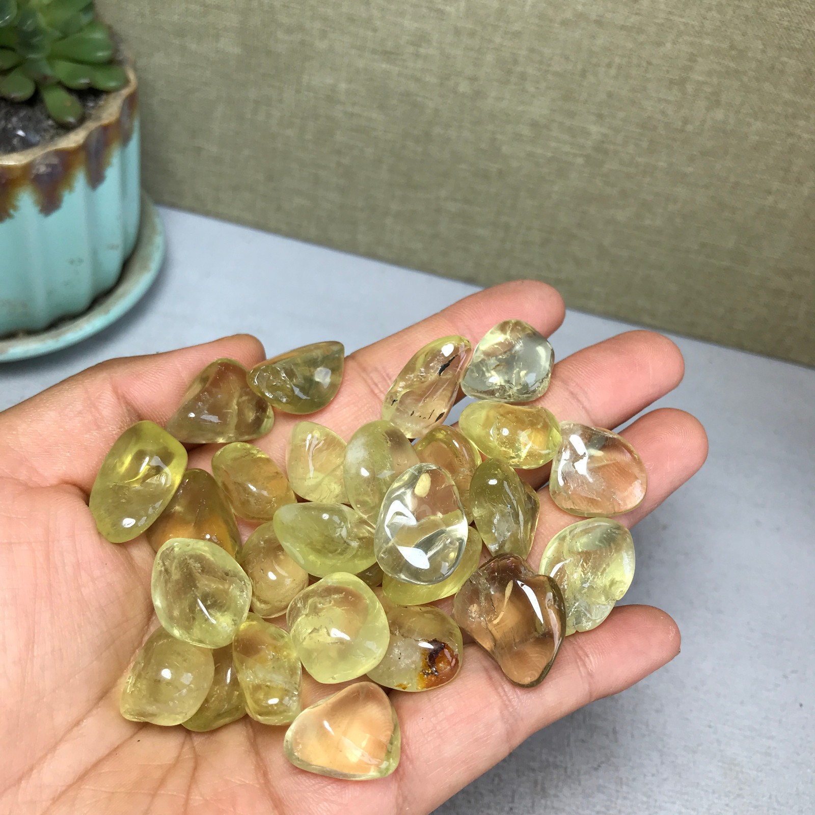 27pcs Rare Natural yellow Crystal block polish/rough specimens 101g A5388