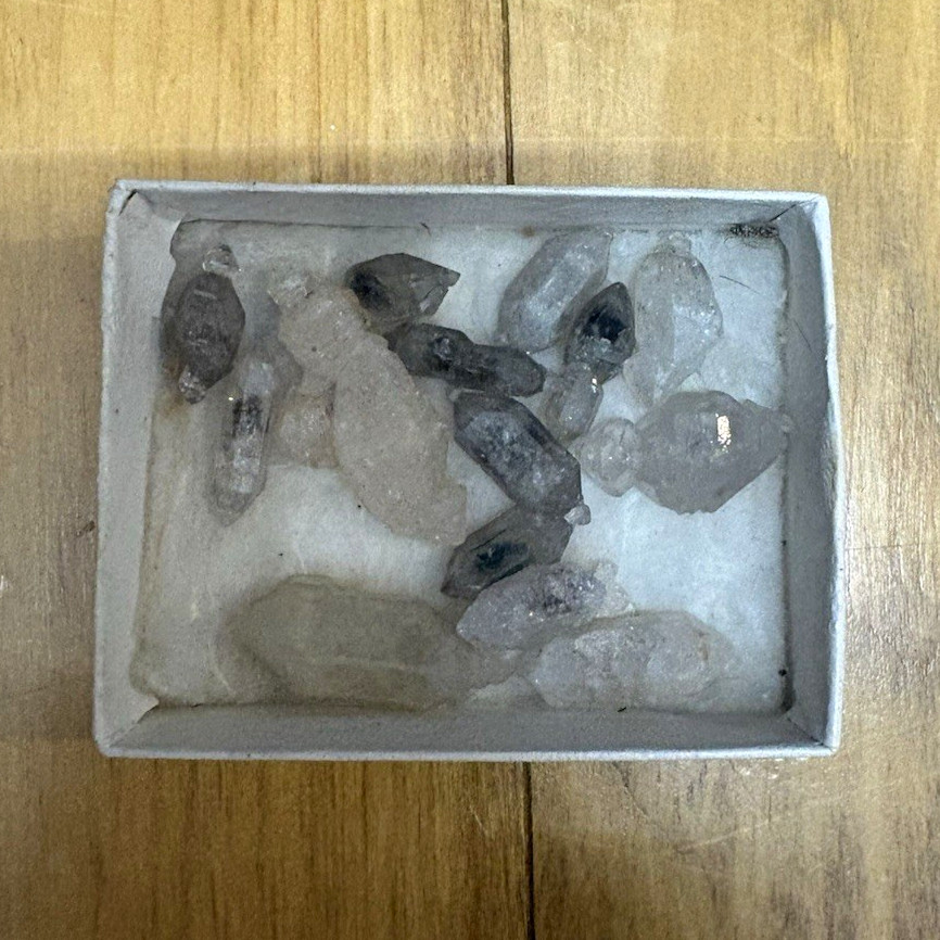 Assorted Mixed Crystal & Mineral Specimens Lot in Display Storage Box