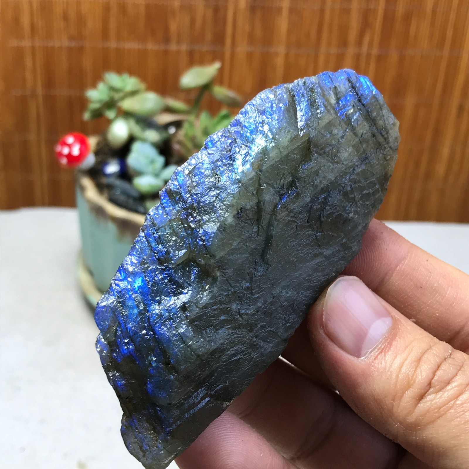 93-38-21mm Natural Labradorite Crystal gemstone Rough Mineral Specimen A5397