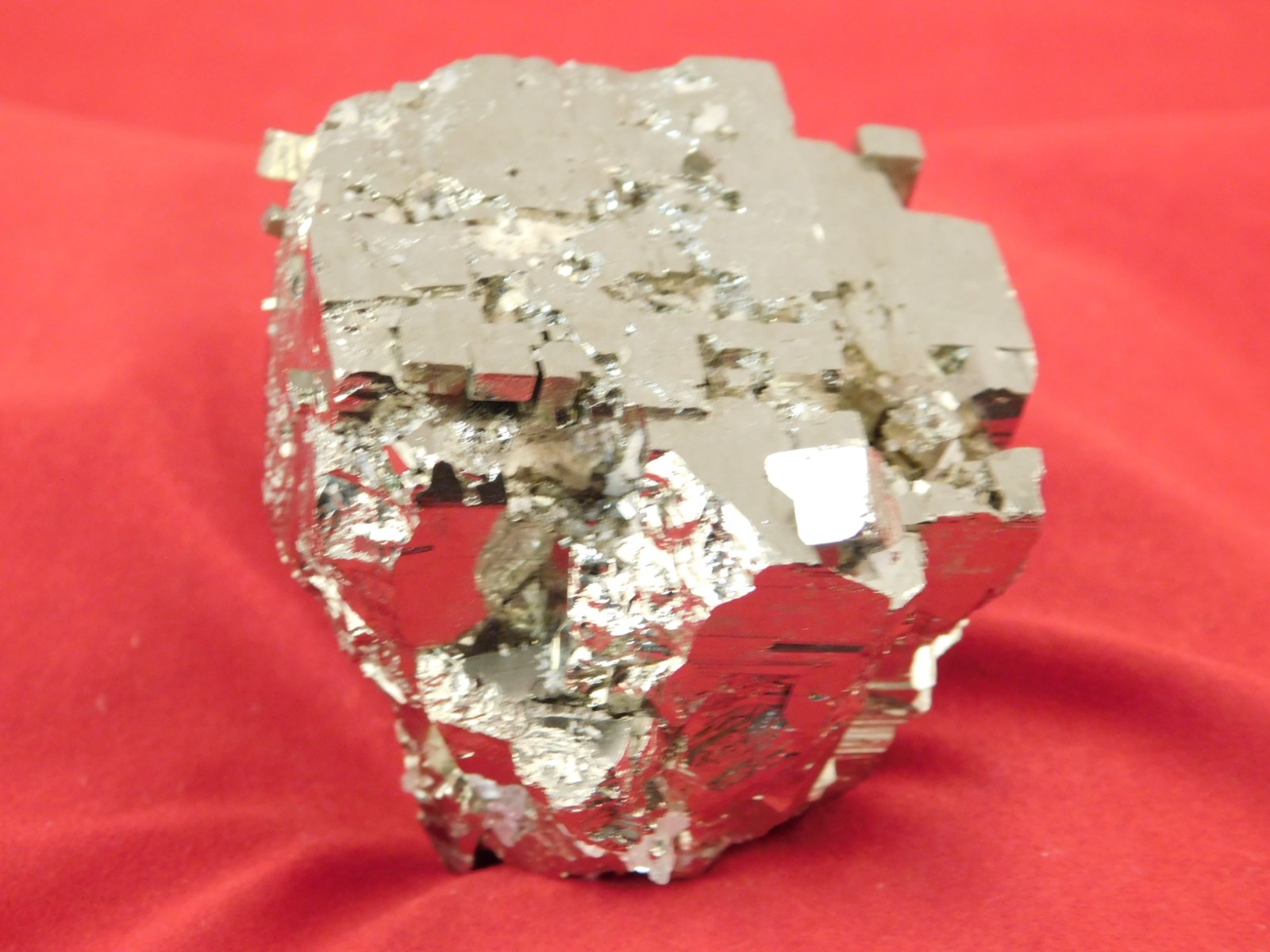 LARGER 100% Natural STEPPED PYRITE Crystal CUBE Cluster Huanzala Mine Peru 317gr
