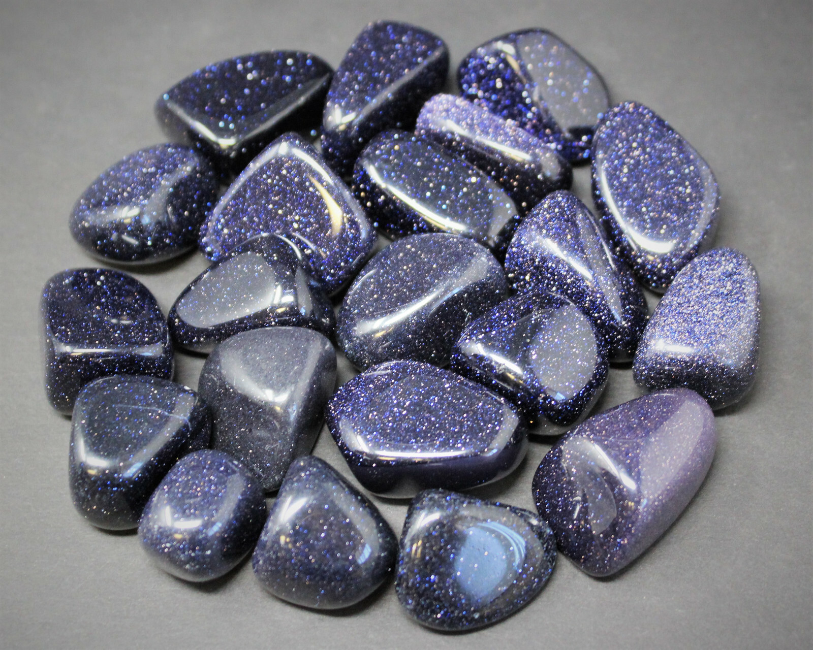 1/4 lb Lot Blue Goldstone Tumbled Stones (Crystal Healing Reiki Chakra) 4 oz