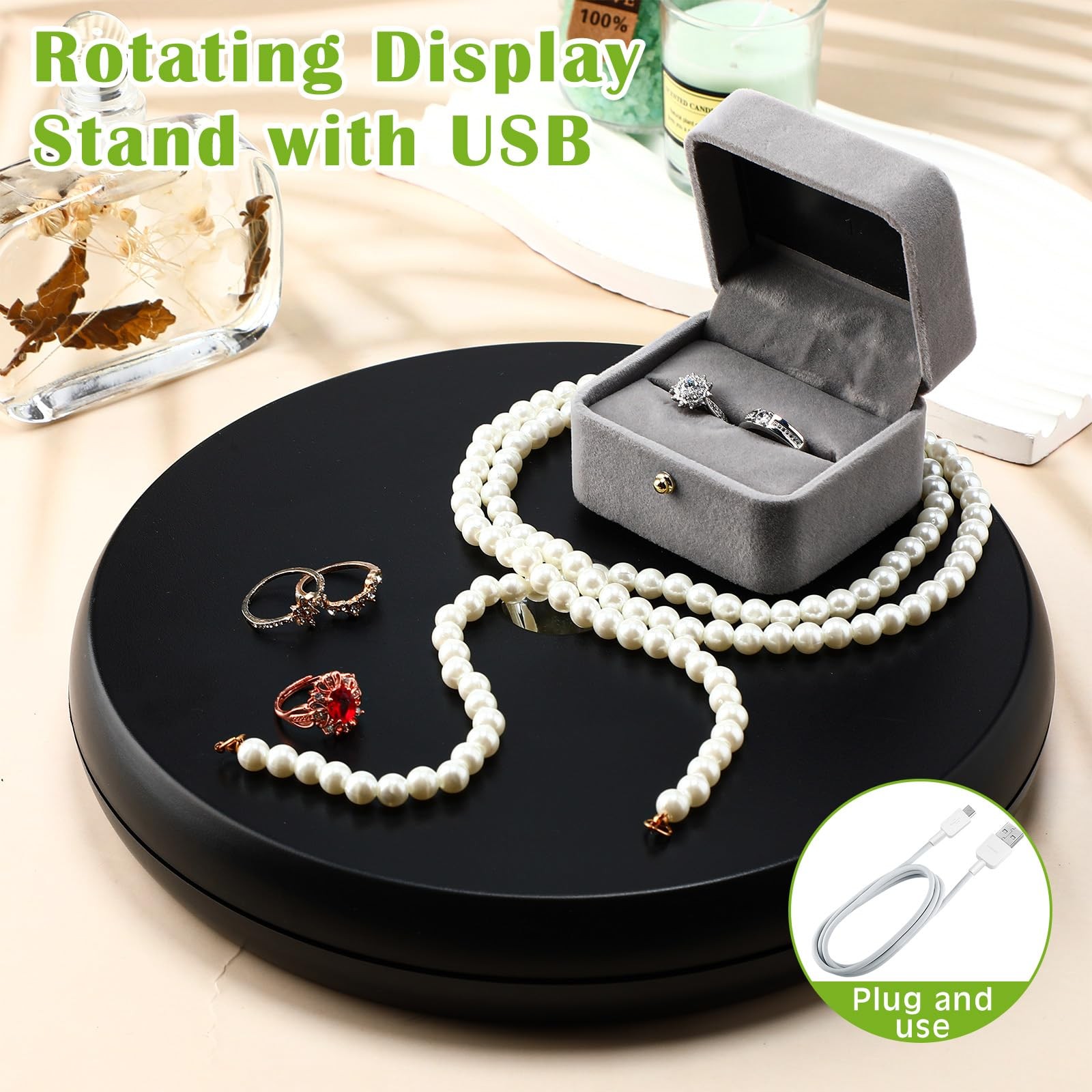 LED Light Motorized Rotating Display Stand Turner 360 Degree Display Spinner …