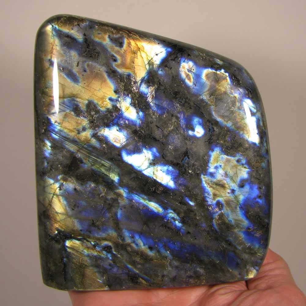 4.9″ LABRADORITE Polished Gemstone Freeform Standup – Madagascar – 2.9 lbs.