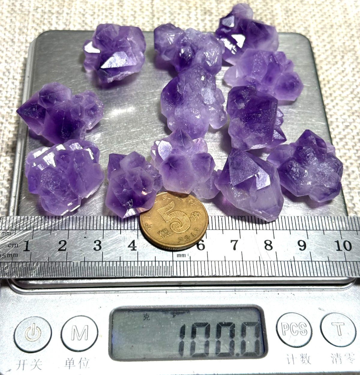 100g Natural Purple Crystal Quartz Amethyst Clusters Small particles AAA