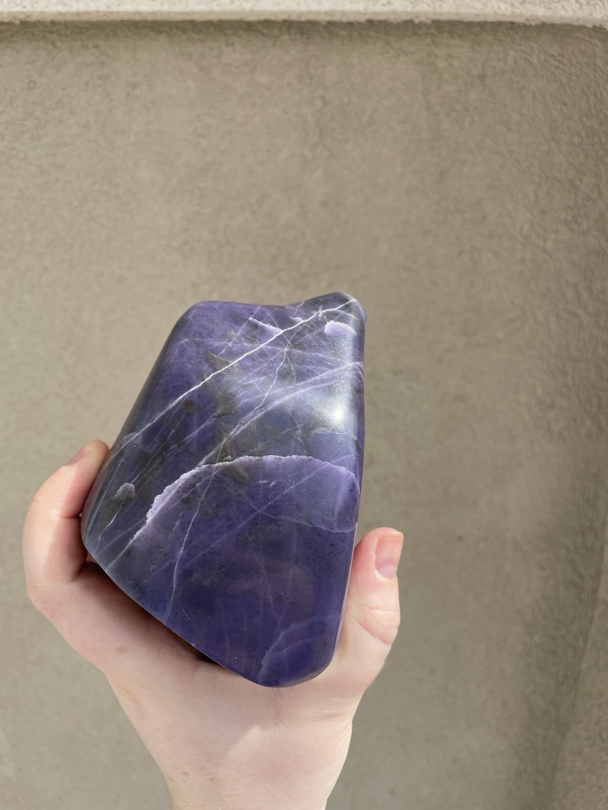 Deep Purple Morado Opal, hand carved and polished, 1806g, 3.98lbs, violet flame