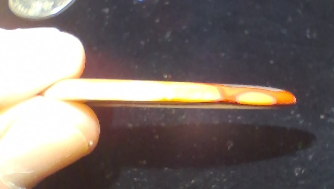 2 Rare Red Black Clear Banded Kentucky Agate Cabochon Ready to Set #C-8