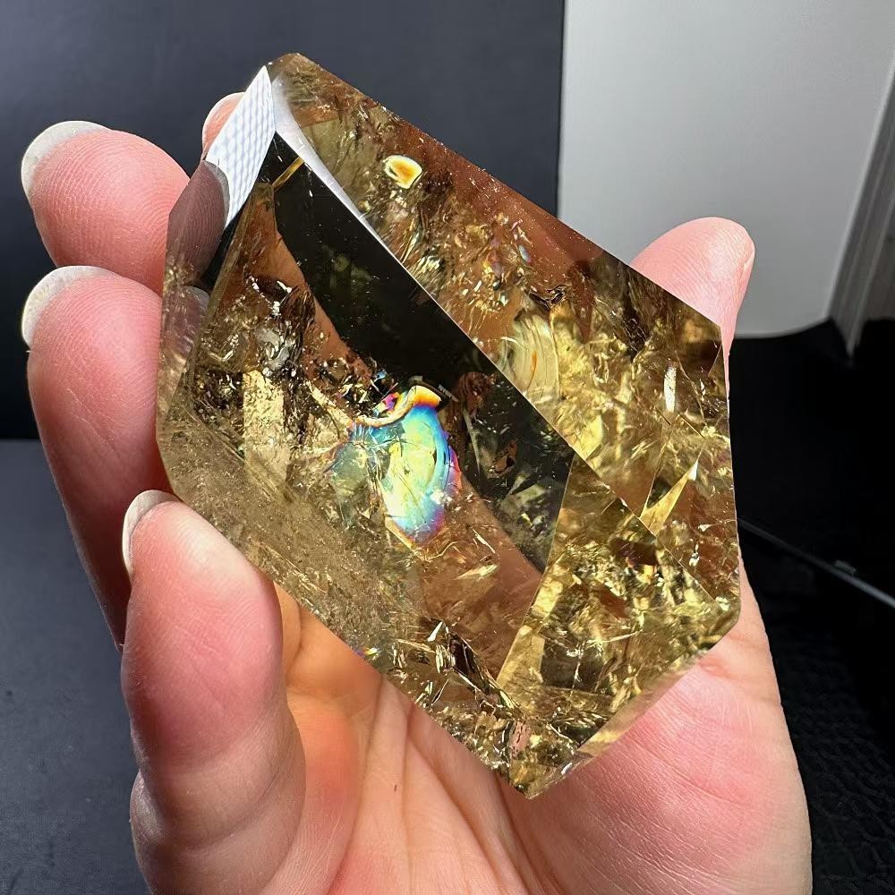 266g Natural Citrine Quartz Carved Freeform Crystal Reiki Healing Decor
