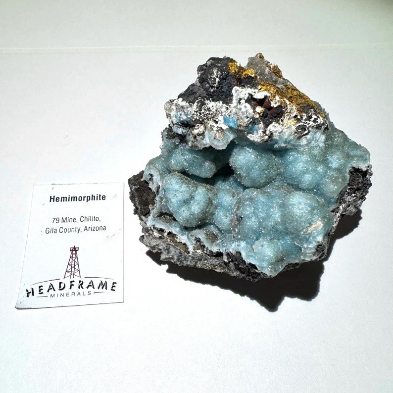 Rare 2.4” Arizona Blue Hemimorphite Crystal Mineral Specimen – 79 Mine, AZ