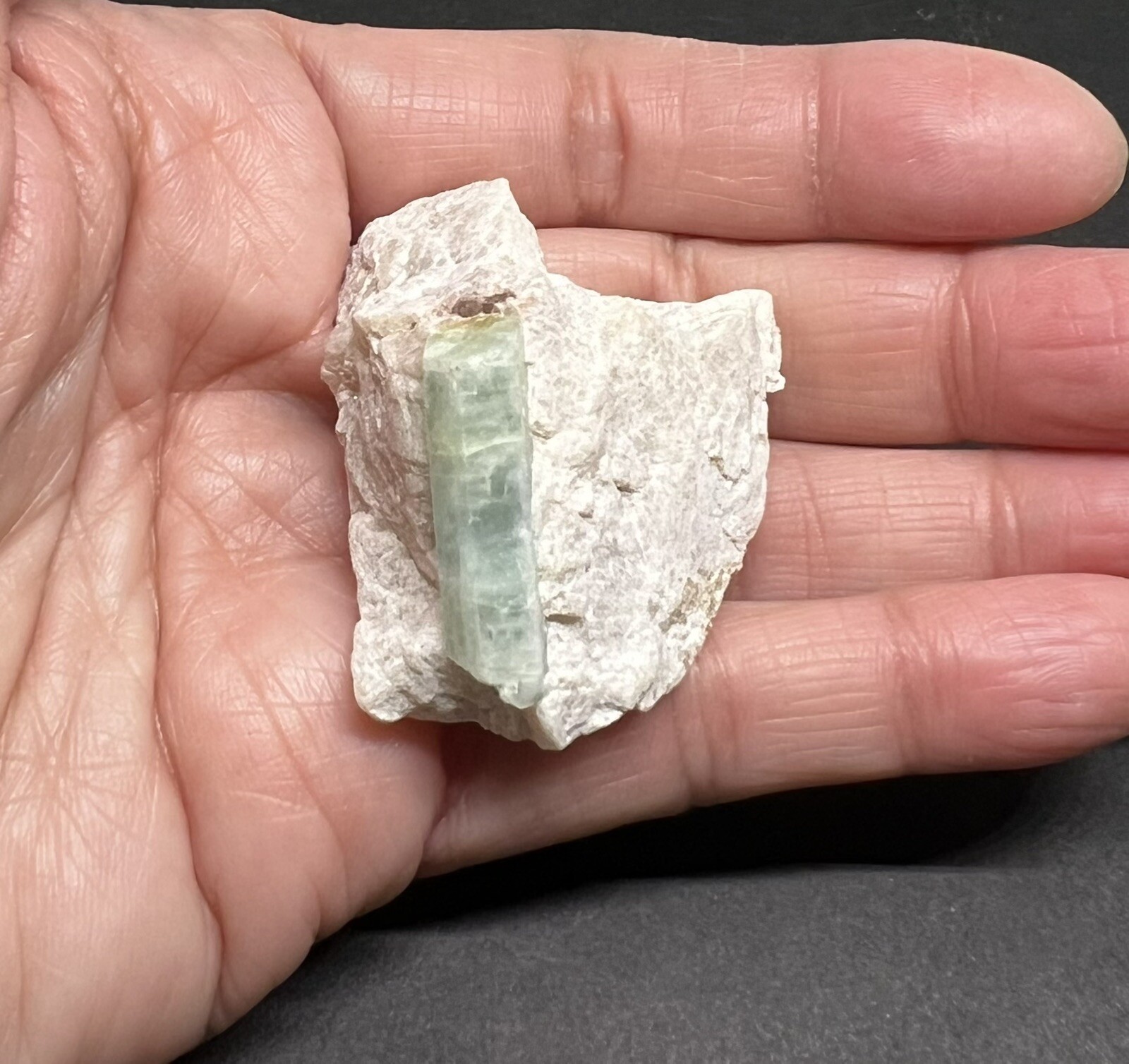 Aquamarine & Feldspar Genuine Rough Stone from Brazil 41g 1 1/2in