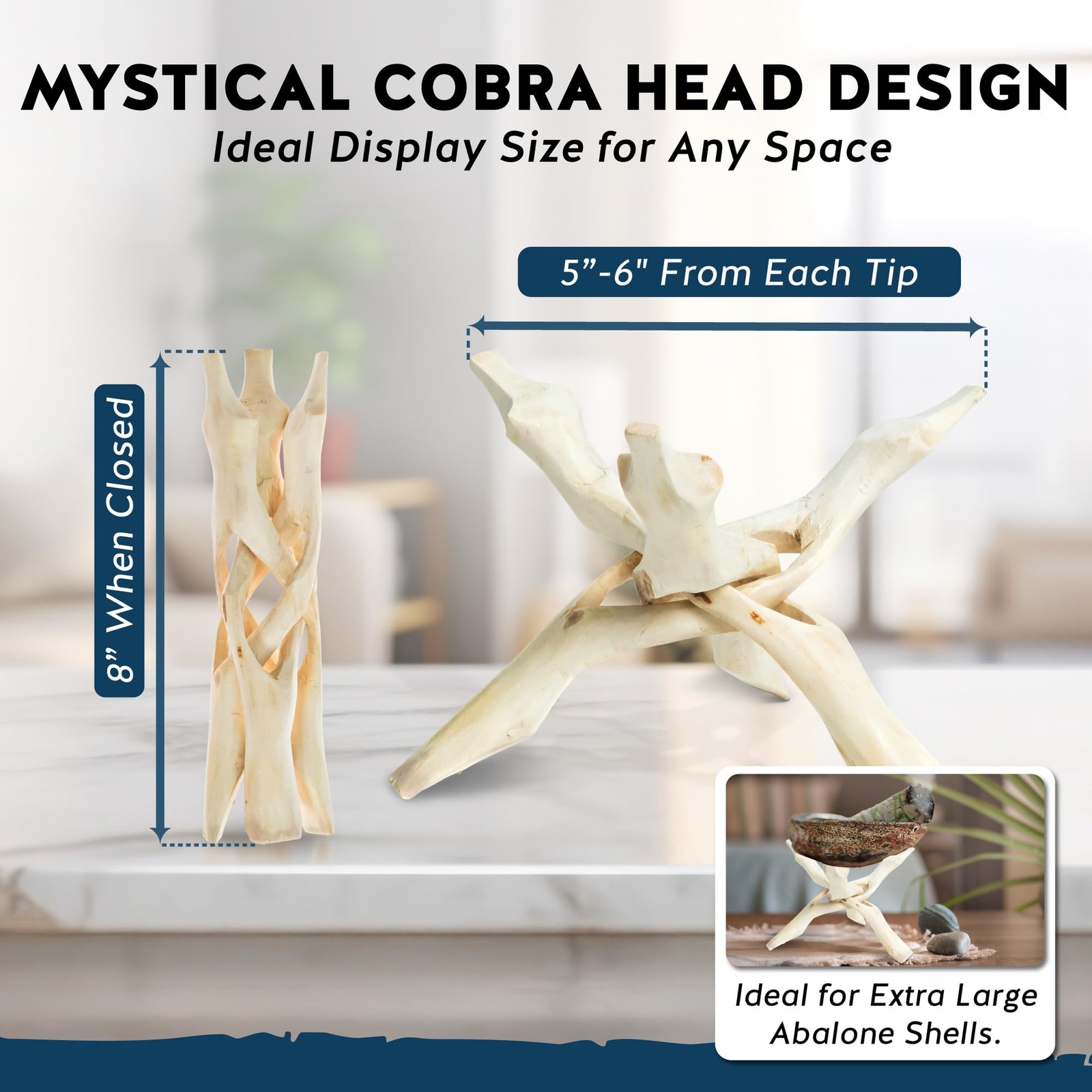 Wooden Tripod Display Stand – 8-Inch Hand Carved Holder Made from Mango Wood …