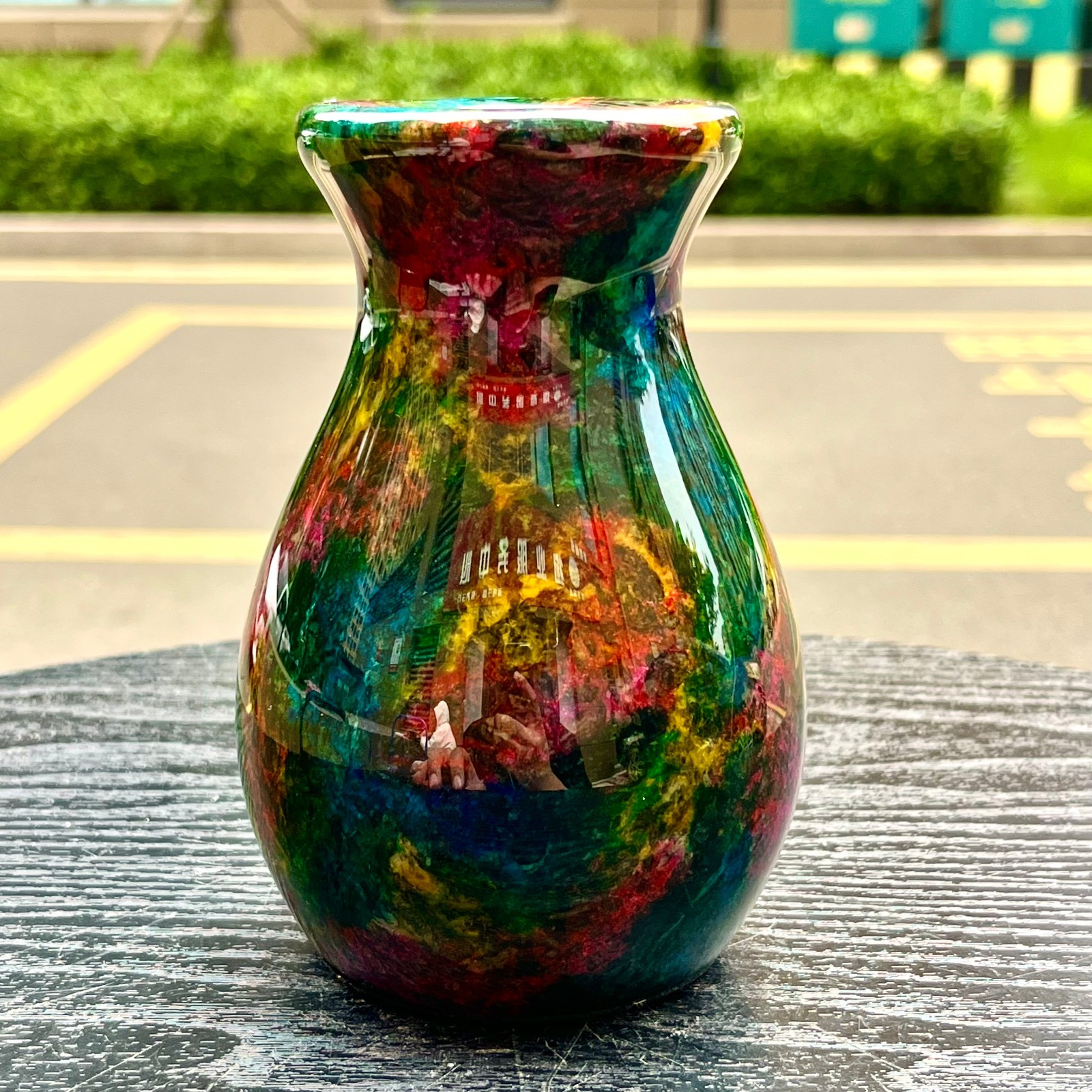 1.08LB Natural “Seven Colors Jade” vase specimen -Taiwan China