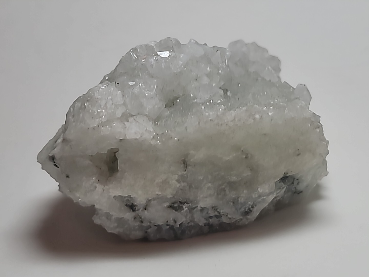 Quartz Druzy Crystal on Moonstone Raw Natural Mineral 3.75″ x 2.5″ x 1.75″