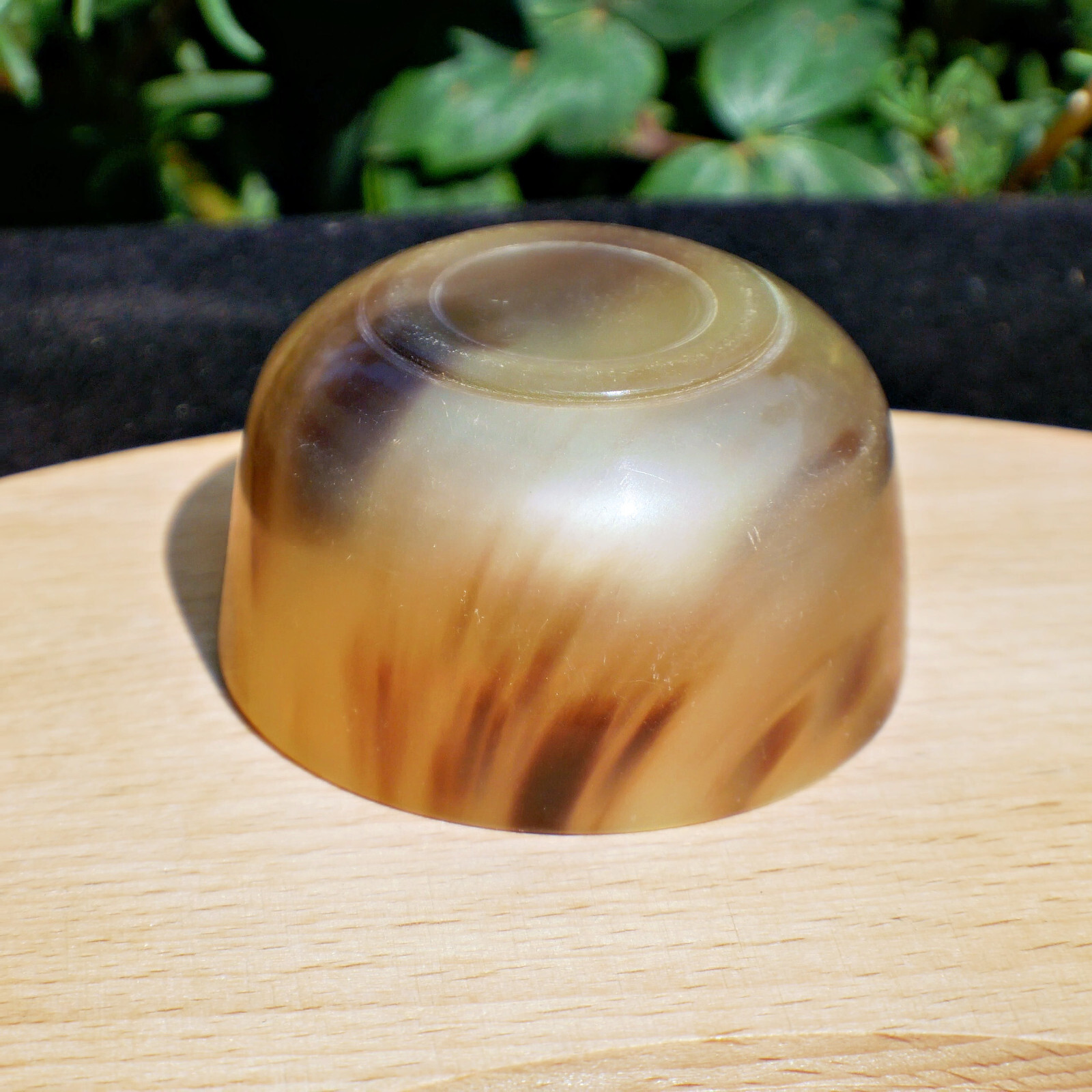 Natural Ox Horn Bowl Gemstone Crystal Quartz Dish Healing Sacral Chakra Reiki 1p