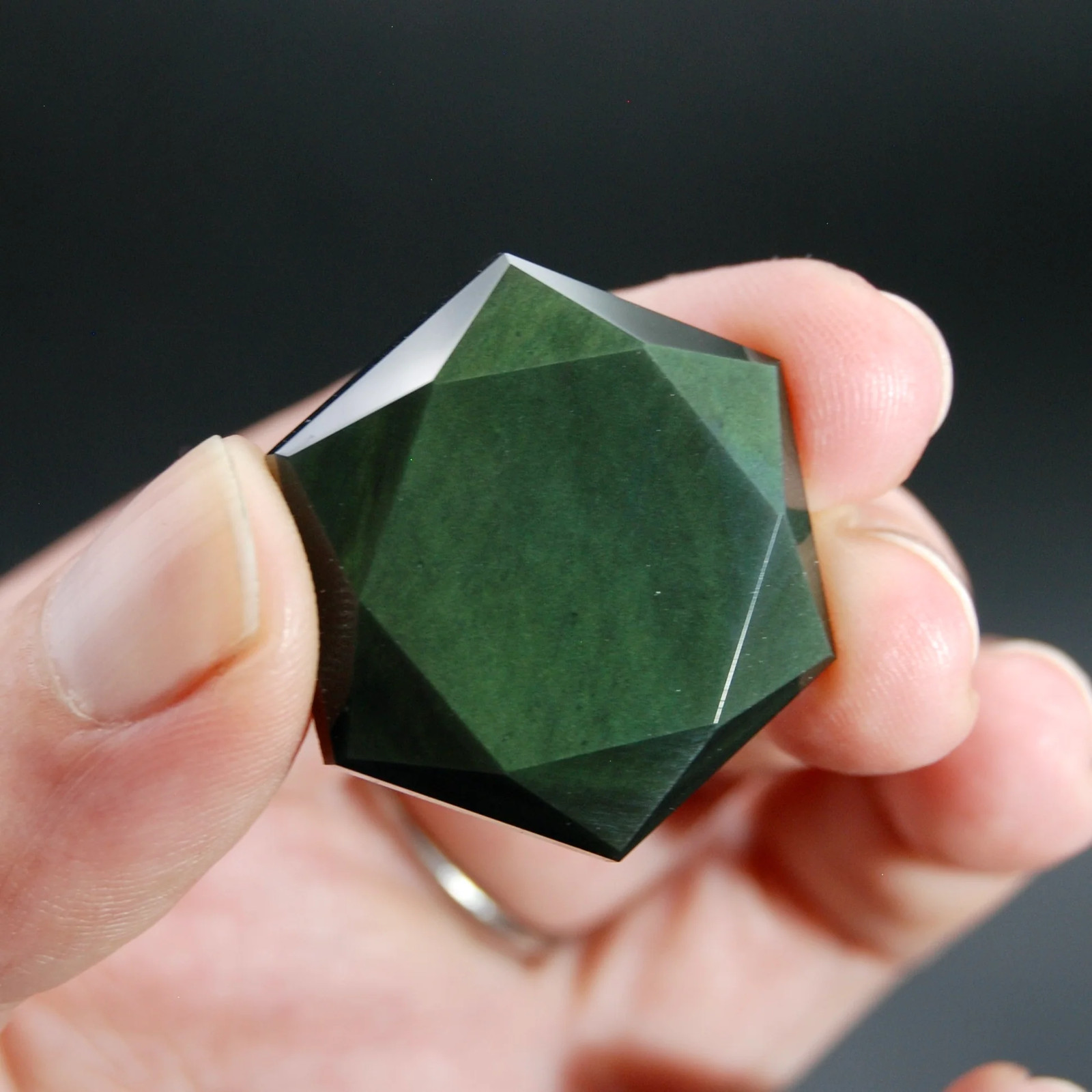 ONE 1.25in Rainbow Obsidian Crystal Star of David Sacred Geometry