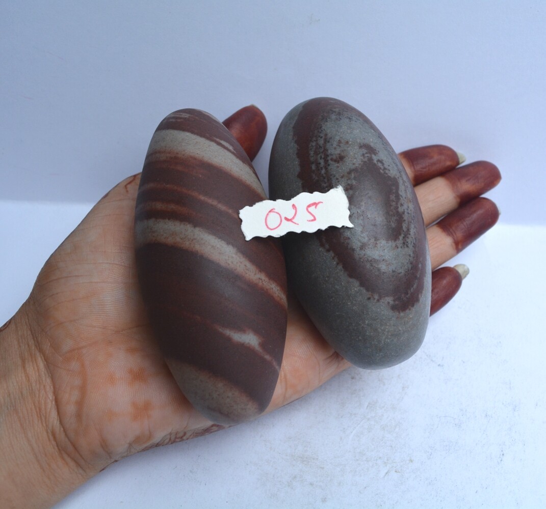 Set of 2 Shiva Lingam, Natural Shiva Lingam, Healing Shiva Lingam Stone~025