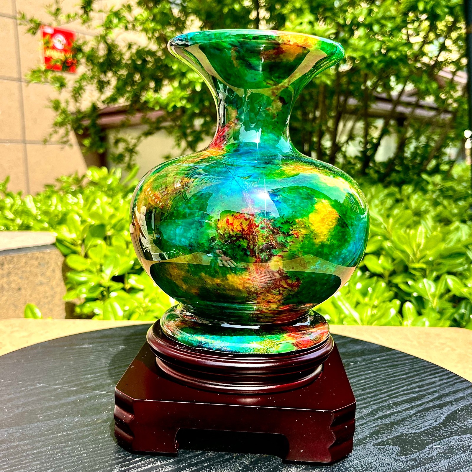 3.81LB Natural “Seven Colors Jade” vase specimen -Taiwan China