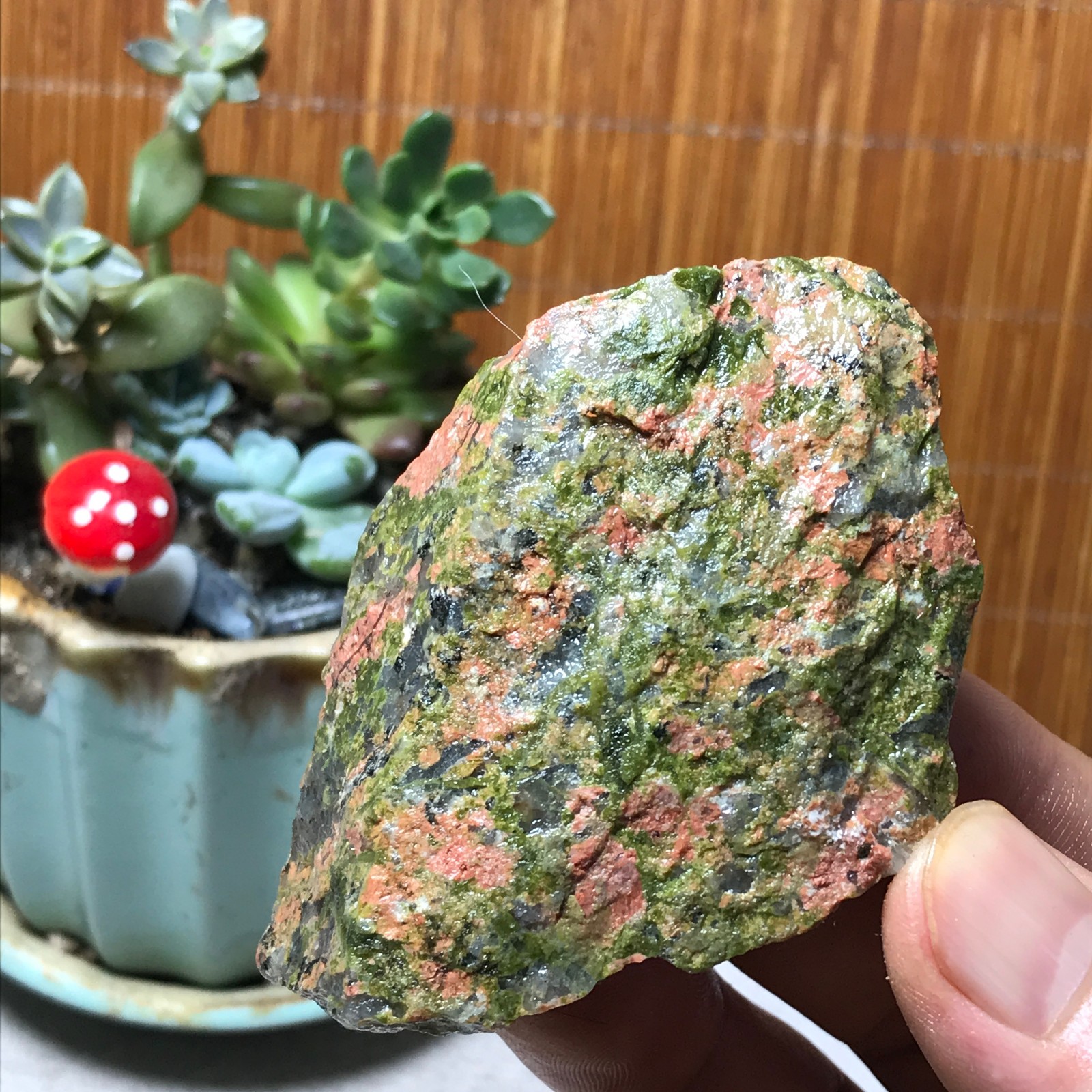 130g Natural Unakite Crystal gemstone Rough Mineral Specimen healing A6358