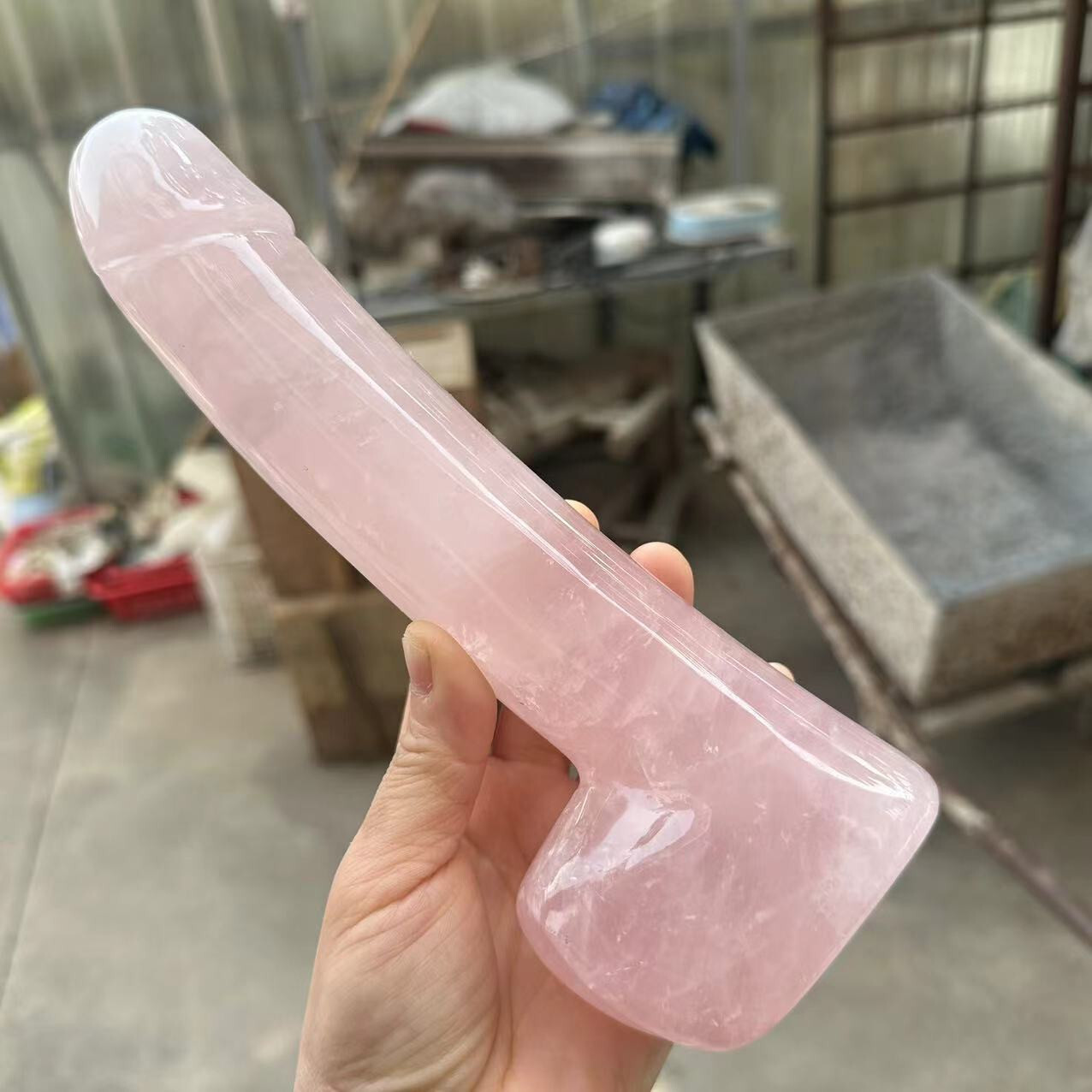 1pc Natural rose quartz Quartz Carved Penis Skull Crystal Reiki Healing