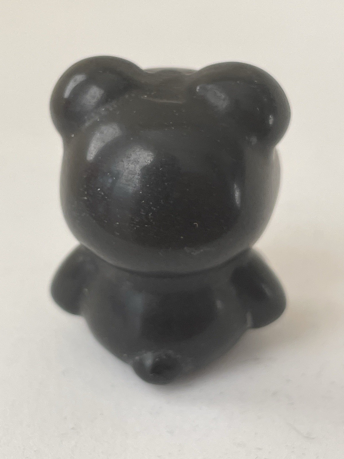 Black Obsidian Crystal/Gemstone Mini Bear Carving 1 1/4″ x 1″ 23G