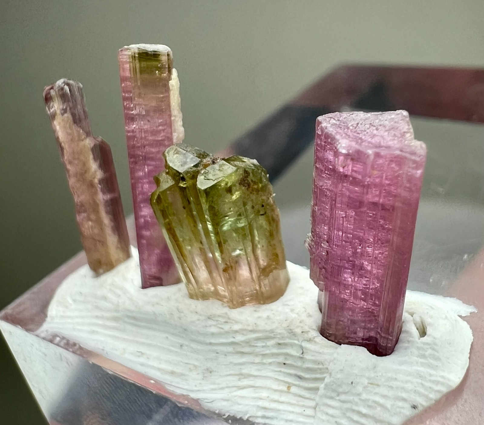 6 Carat 4 Pieces Multi Color Tourmaline Crystals From Poprok Mine Afghanistan