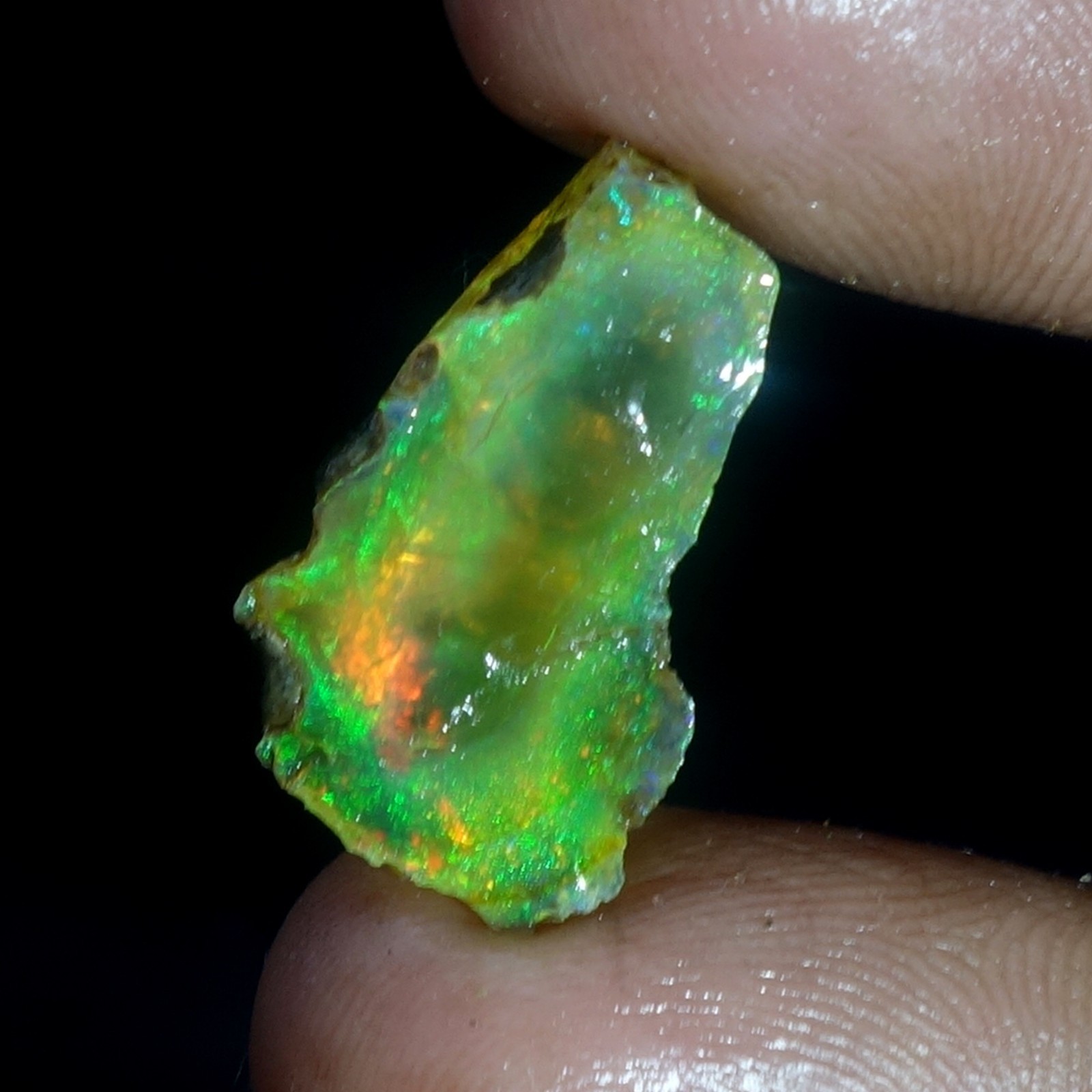 AA+ Ethiopian Oli Opal Rough Entreated Welo Opal Multi Fire Color Flash 08.50Cts