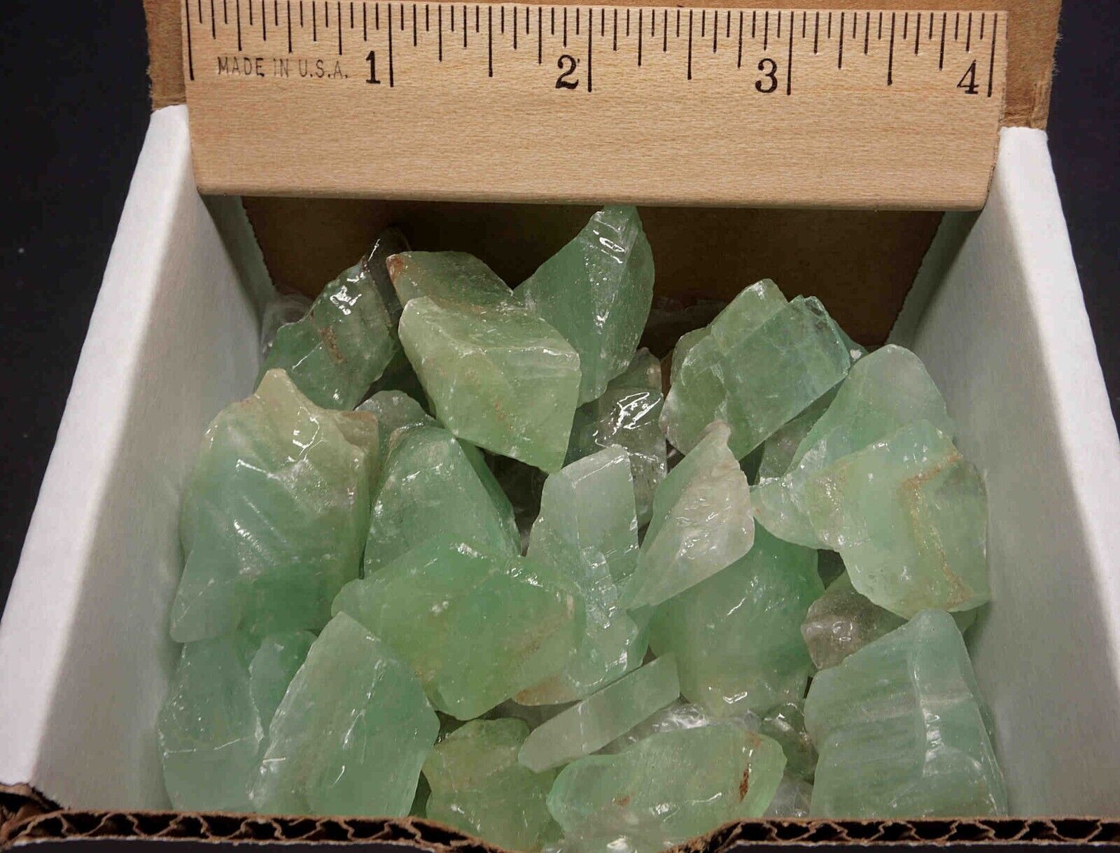Green Calcite Box 1/2 Lb Bright Green Natural Crystal Chunks Mineral Specimens