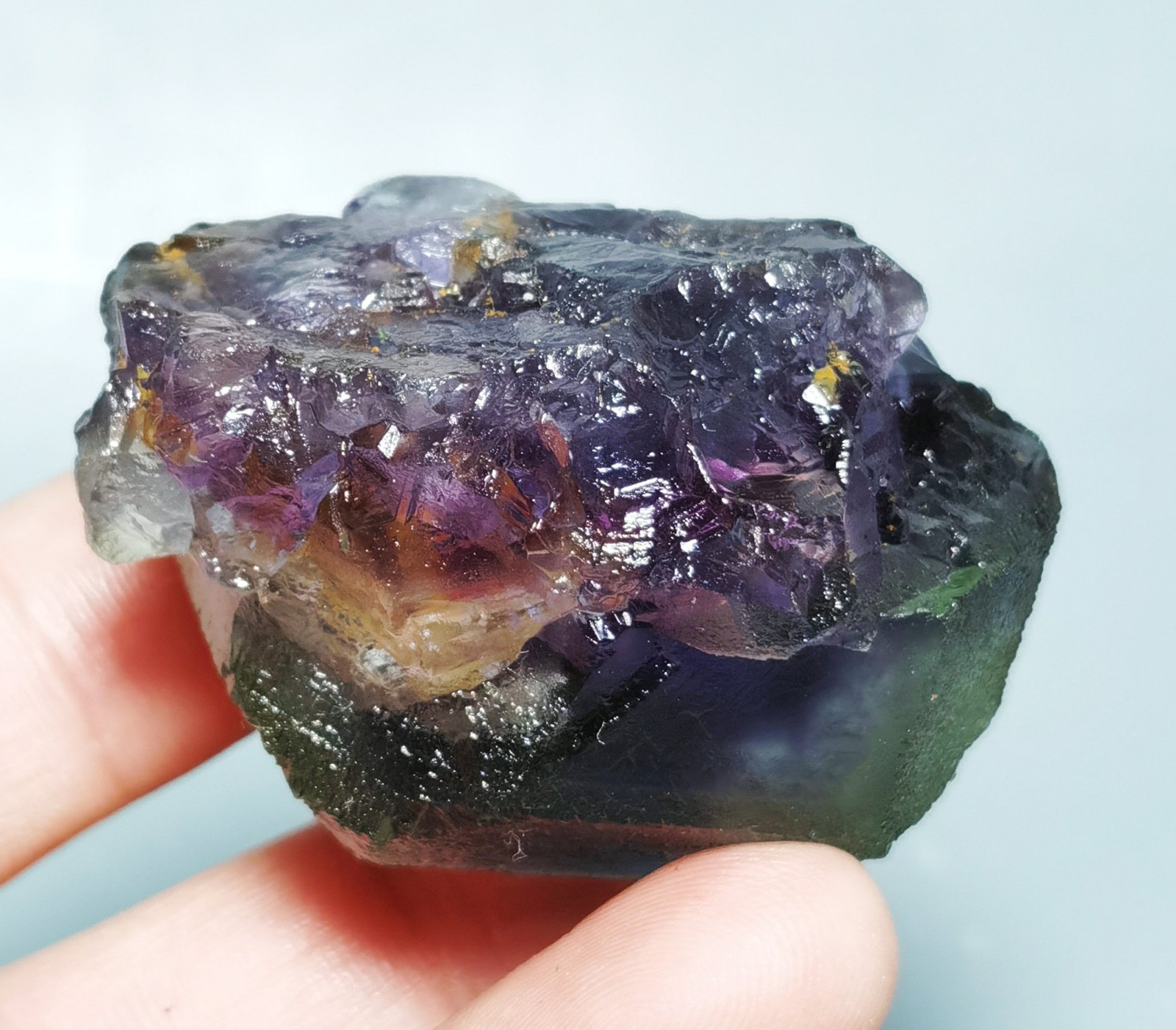 Natural Transparent Purple Window Fluorite Mineral Specimen China