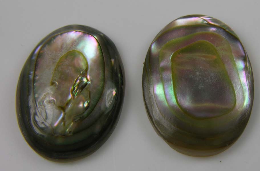 #2 Asia 100% Natural Pair Pearl Cab Gemstrones 10.50ct or 2.10g 17mm X 13mm