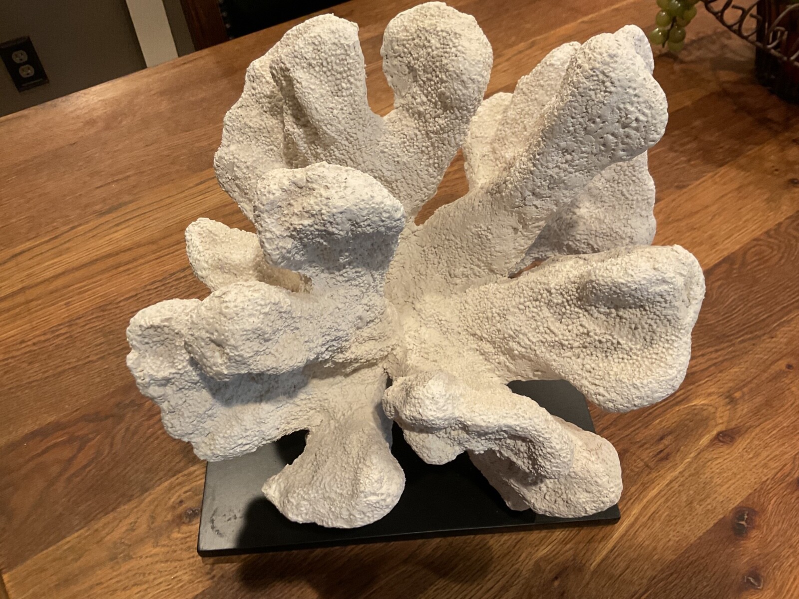 HTF! PALECEK *LARGE* WHITE REEF CORAL SCULPTURE – BLACK LUCITE BASE – NWT