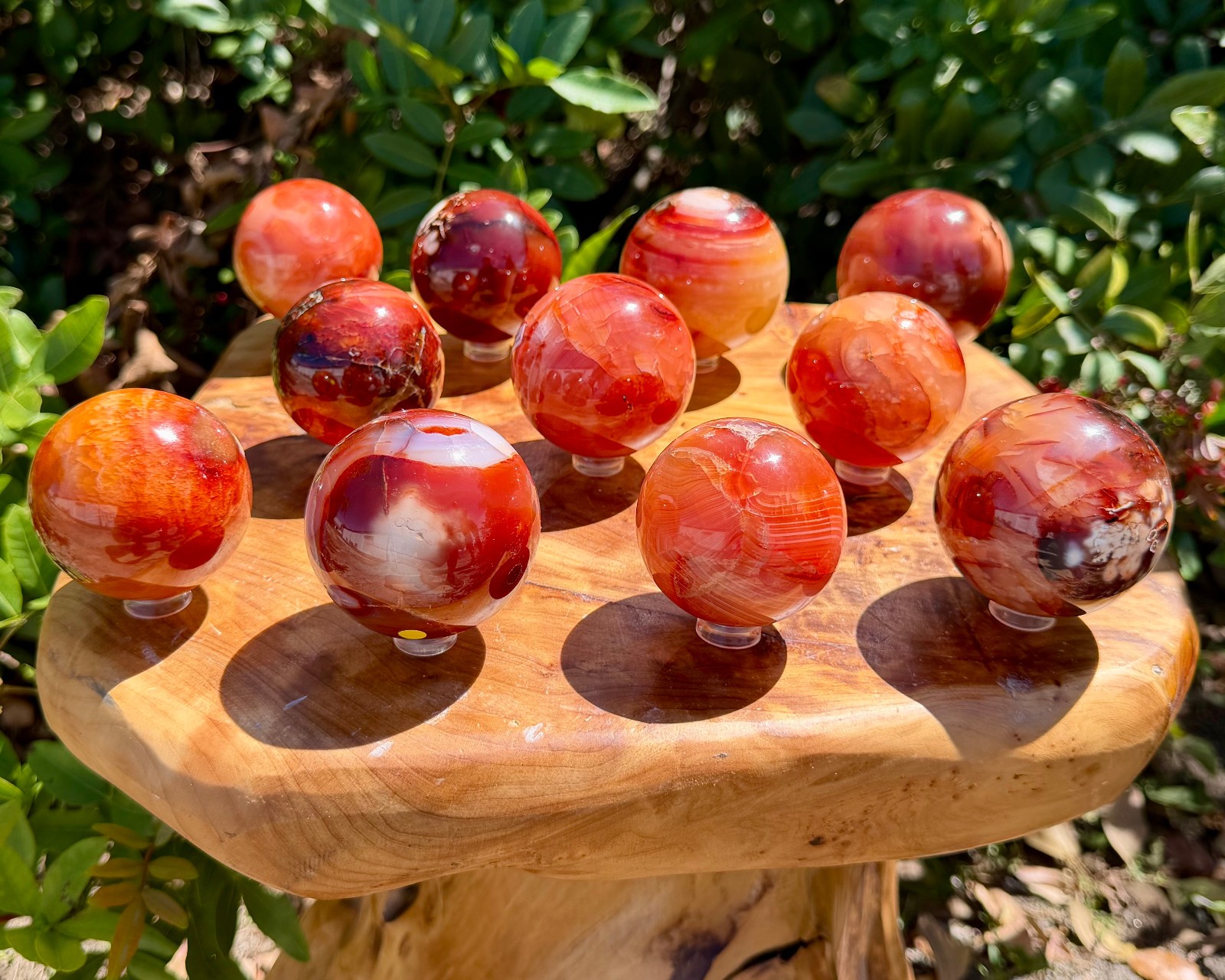 Carnelian Crystal Spheres, LARGE 1.5 – 2″ (Natural Carnelian Sphere & Stand)