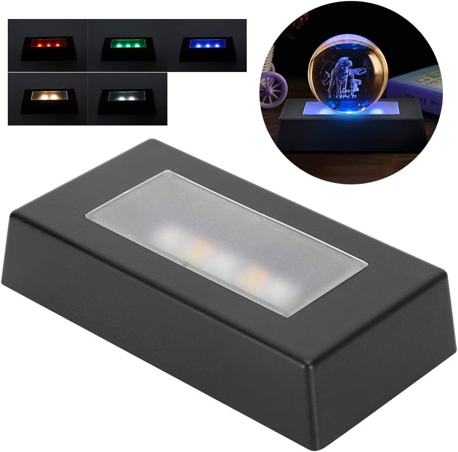 7 Color LED Light Display Base for Crystal, Glass Art, Jewelry, USB Powered
