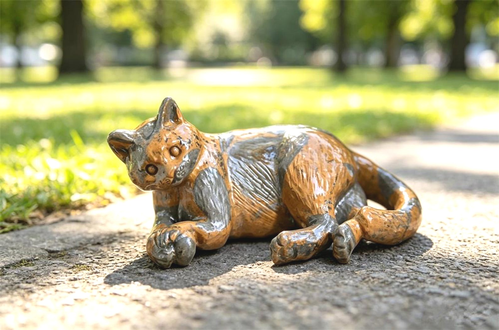 Unknown Stone Cat Figurine Gift for Cat Lovers, Natural Crystal Desktop Decor1pc