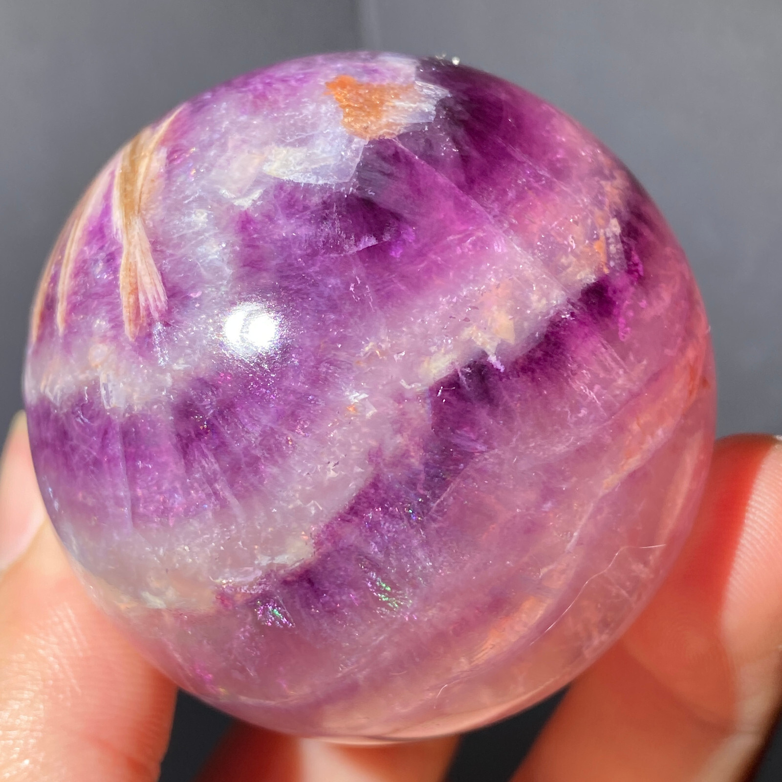 352g Natural Turtle Back Stone Egg Shape Dragon Crystal Crack Healing