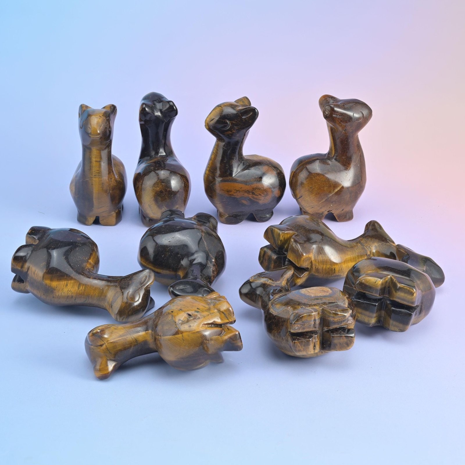 2 Inch Cute Alpaca Crystal Carving Figurines