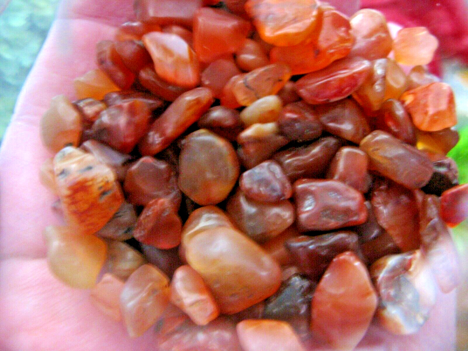 New Christmas Ornament w/ Mini Natural Orange Carnelian Agate Crystals – 1/8 lb