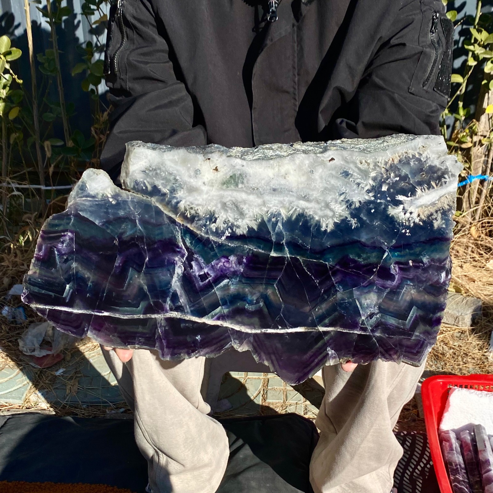 10.8LB Natural beautiful Rainbow Fluorite Crystal flake original stone specimen