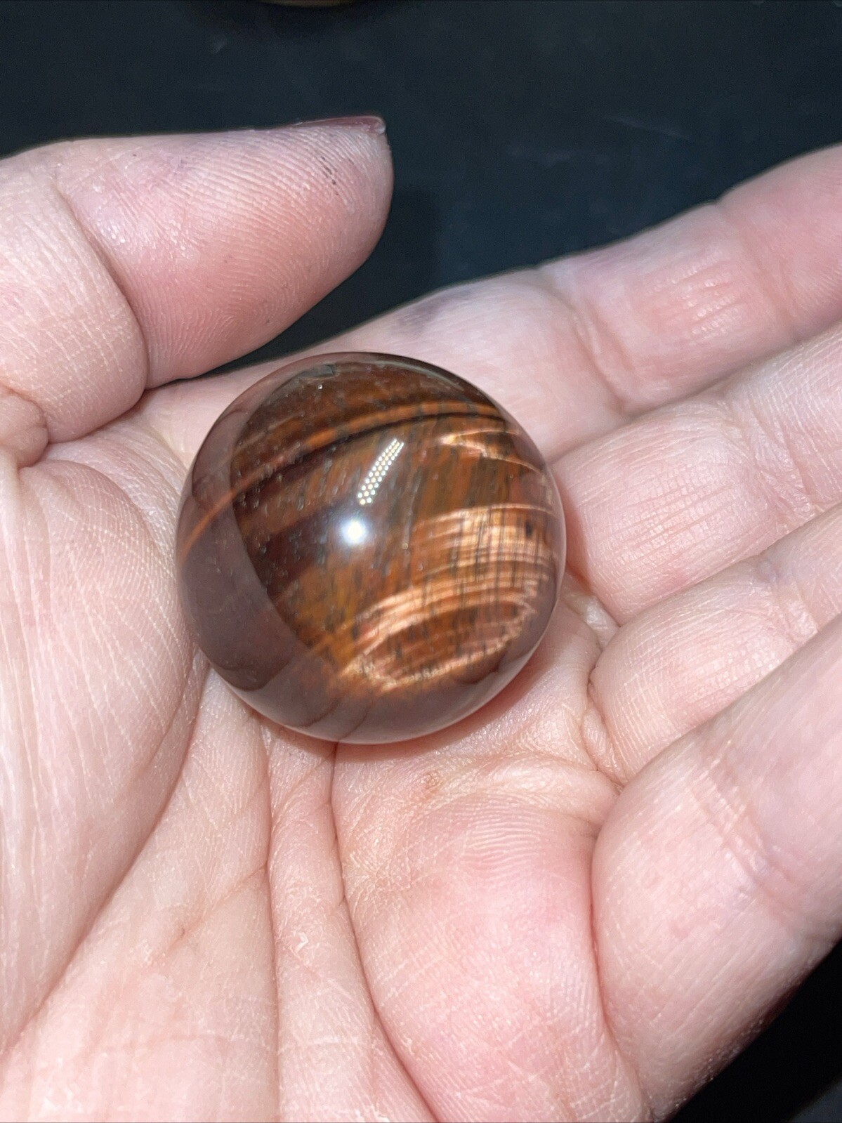 Red Tiger’s Eye Crystal Sphere Orb Ball Marble 27.1mm