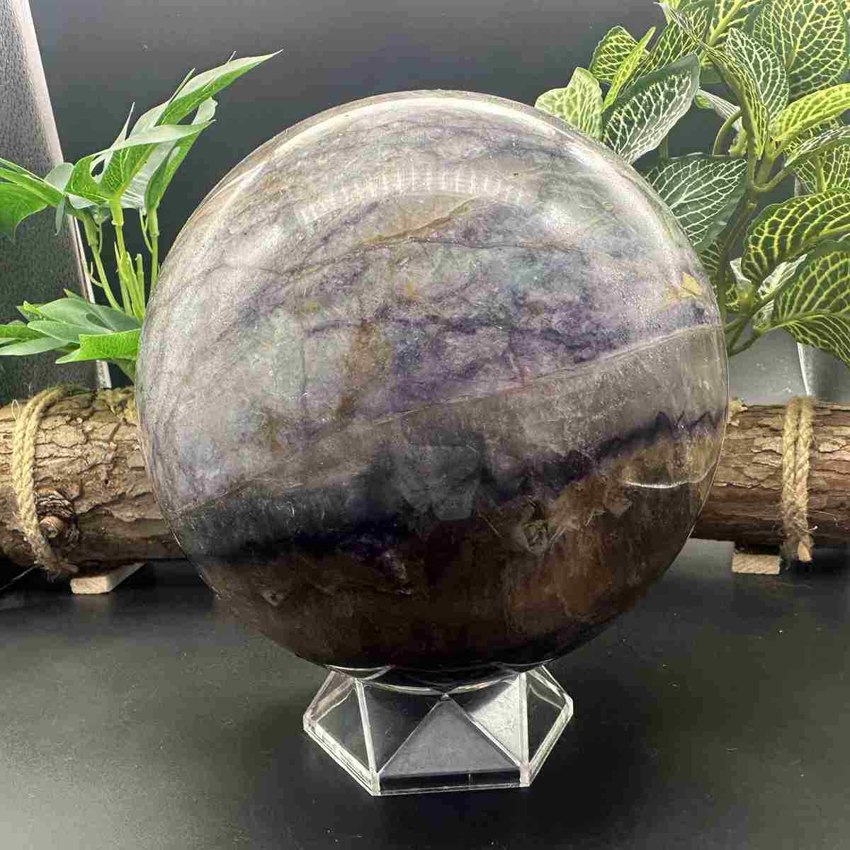 4460g Natural Fluorite Quartz Sphere Crystal Energy Ball Reiki Healing Gem