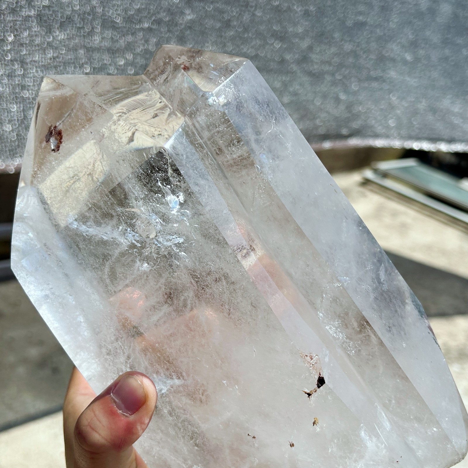16.1LB Natural Clear Quartz With Phantom Crystal Double Point Healing A210
