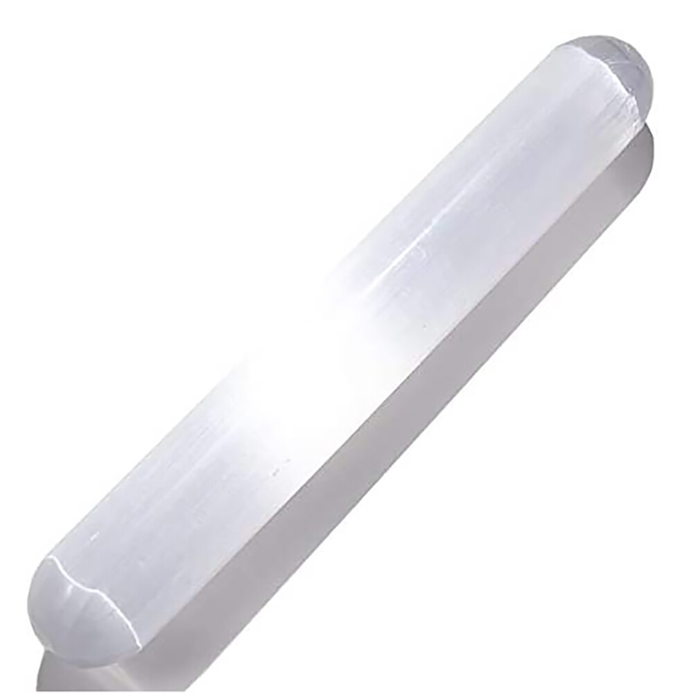 Selenite Crystal Massage Wand 6.5″ Smooth Polished Round Heal Reiki CHARGE Prote