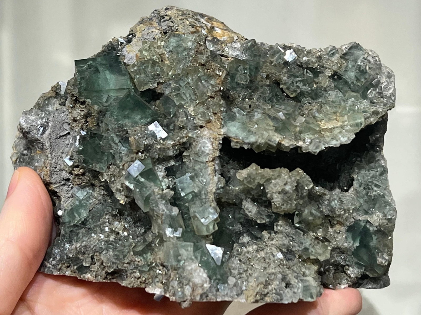 Xianghualing Fluorite Cubes on Matrix – from Hunan, China