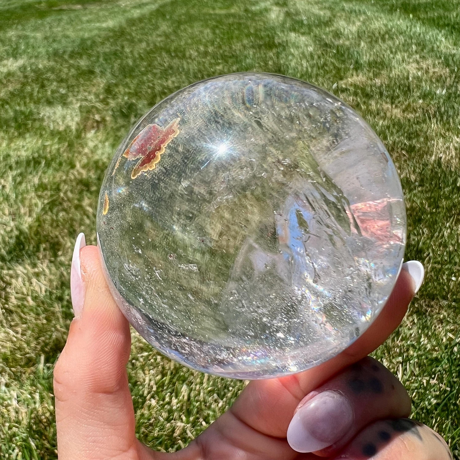 Clear Quartz Sphere (Grade A) Crystal Ball, Natural Clear Quartz from Brazil