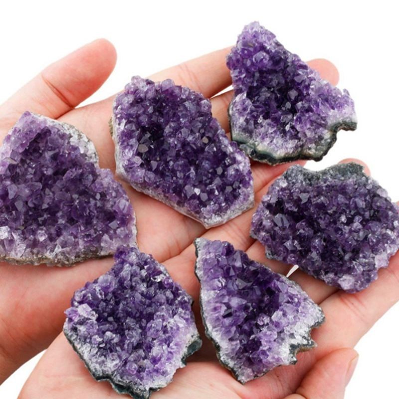 10~200g/pc Raw Amethyst Crystal Quartz Cluster Specimens Healing Reiki Ornaments