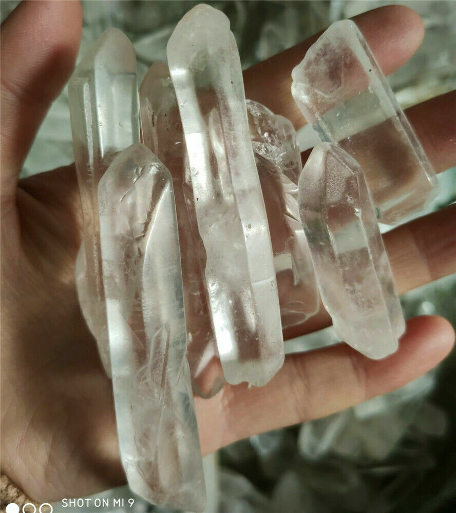 100g 4-8pcs Natural Quartz Crystal Polished Points Terminated Wand Specimen