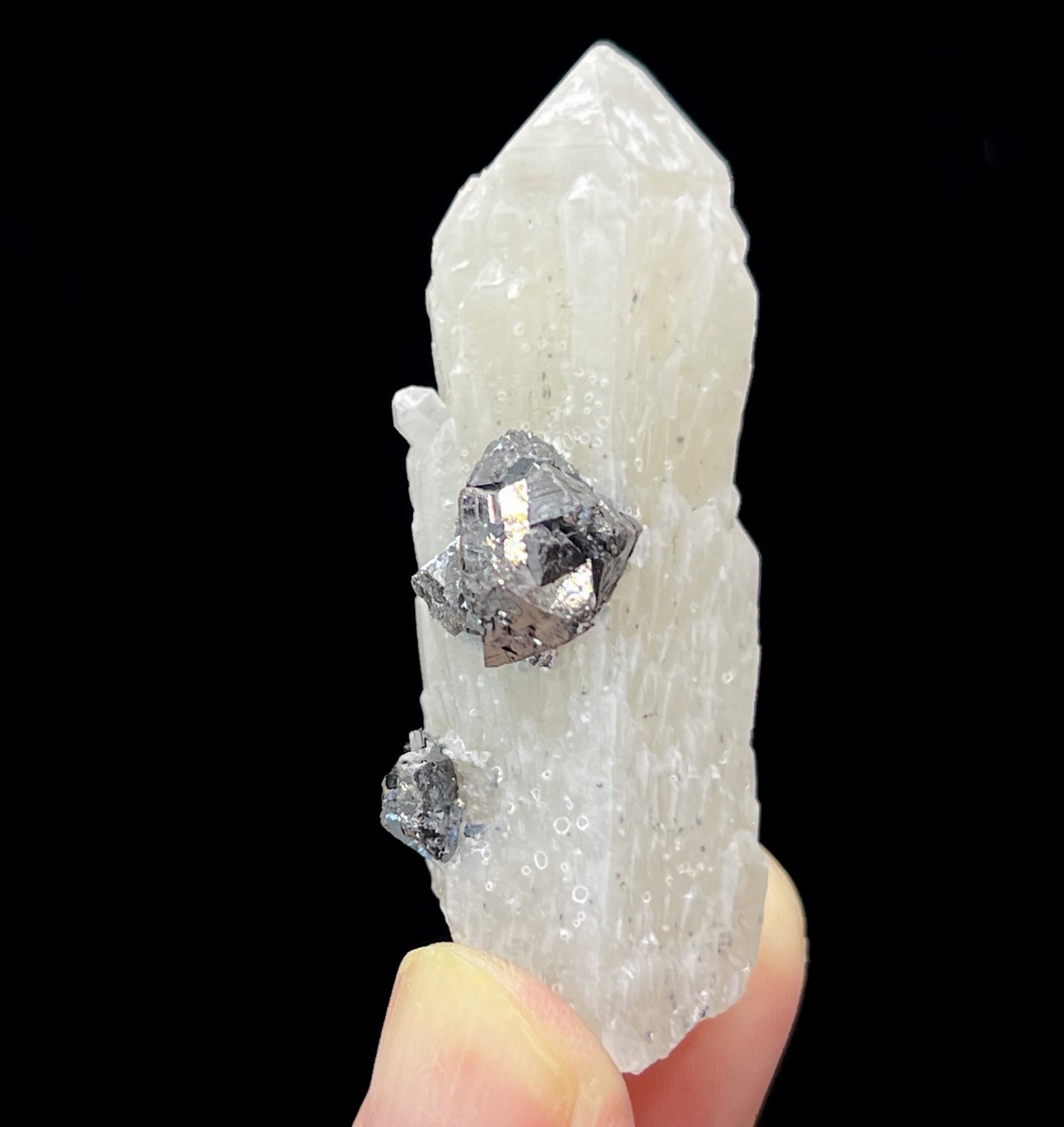 55mm 25g Bright Magnetite on Quartz from Inner Mongolia China