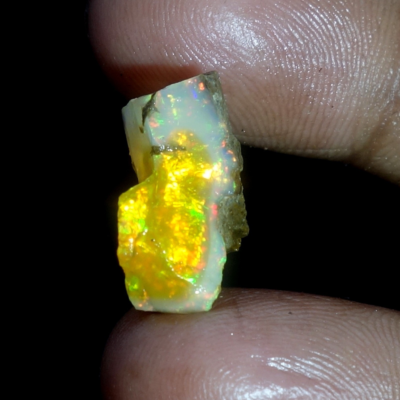 AA+ Ethiopian Oli Opal Rough Entreated Welo Opal Multi Fire Color Flash 11.00Cts