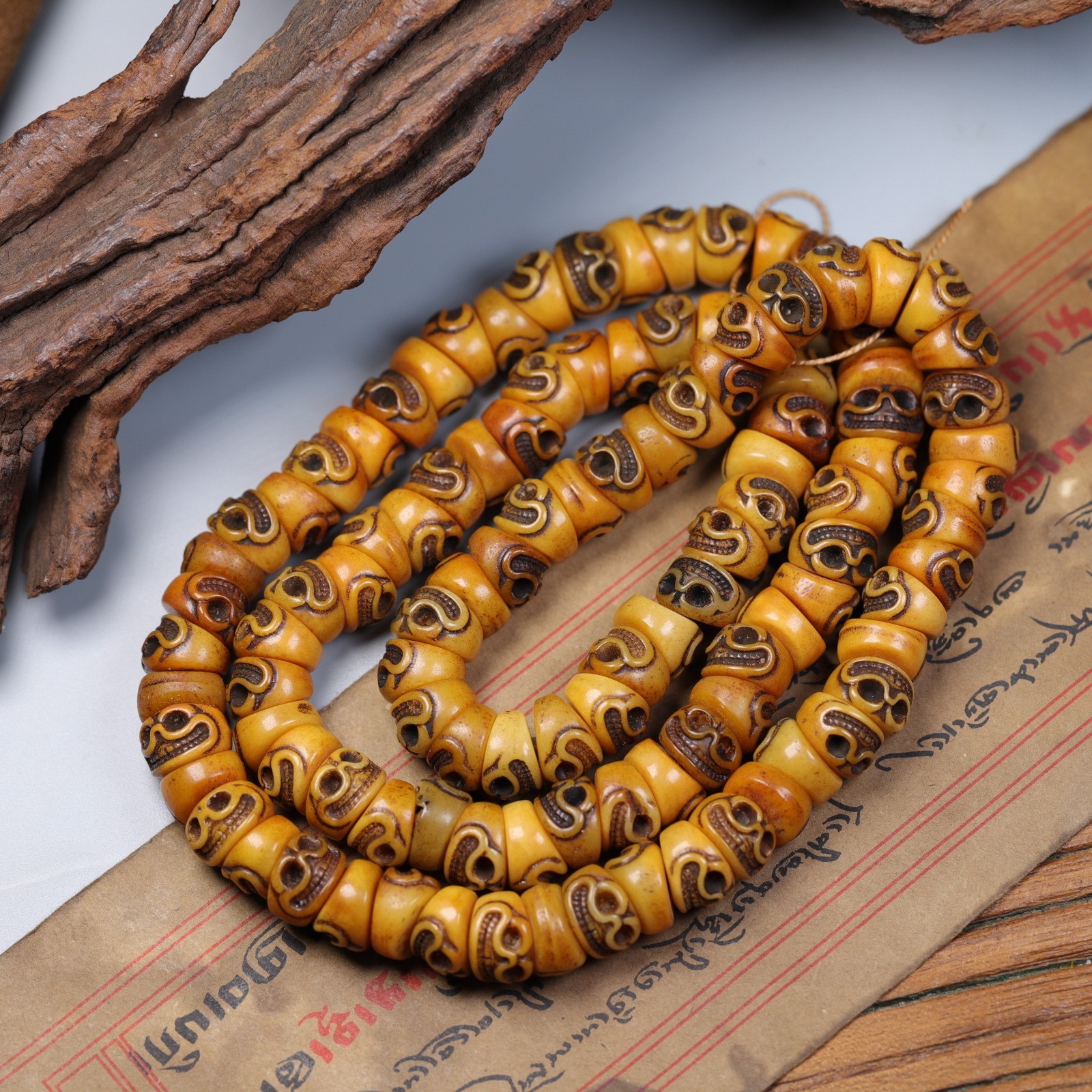 Tibetan Yak Bone 108 Prayer Mala Bead Buddhism for Meditation Necklace Feng Shui