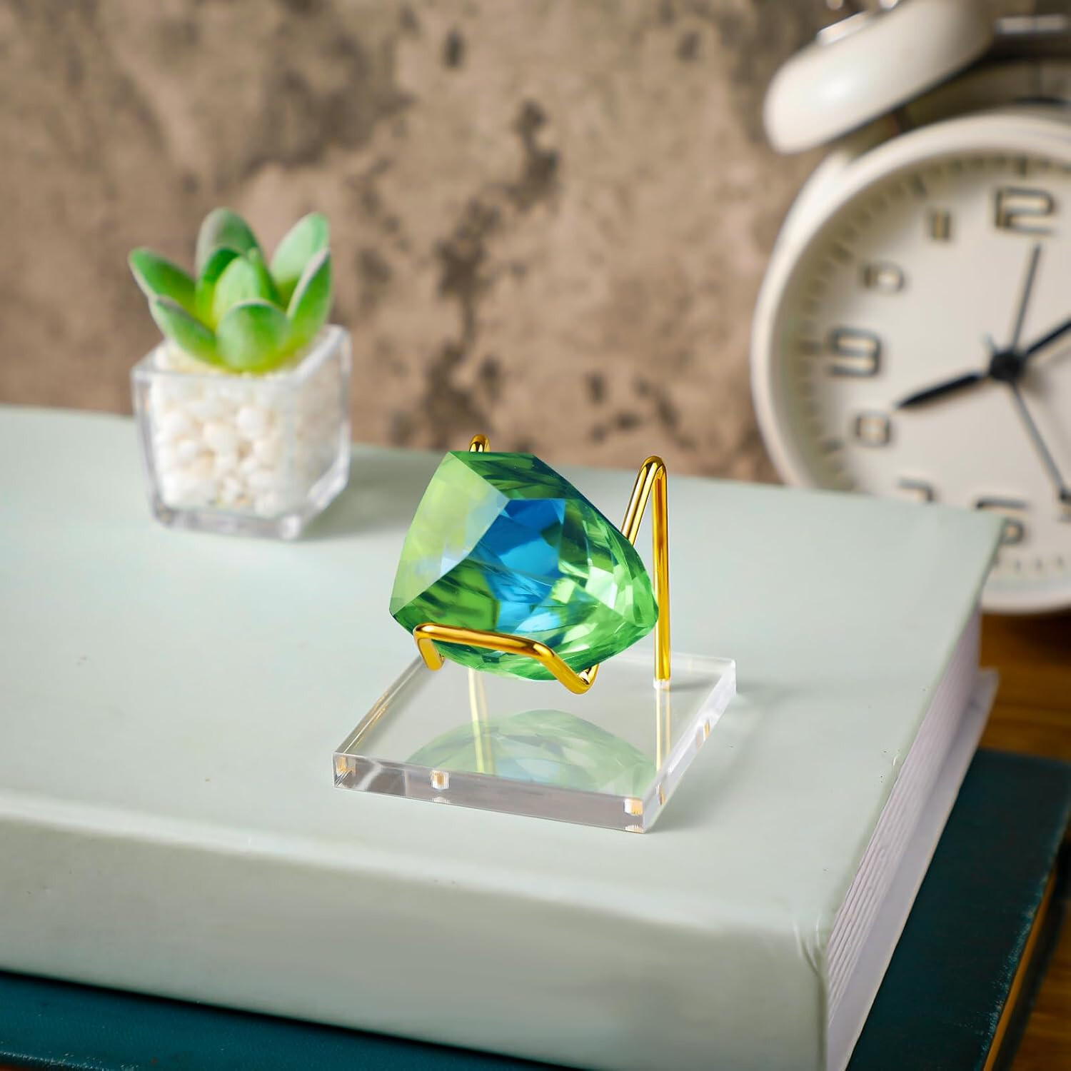 4pcs Acrylic Display Holder Easel Stand Rack Support for Specimen Mineral Agate