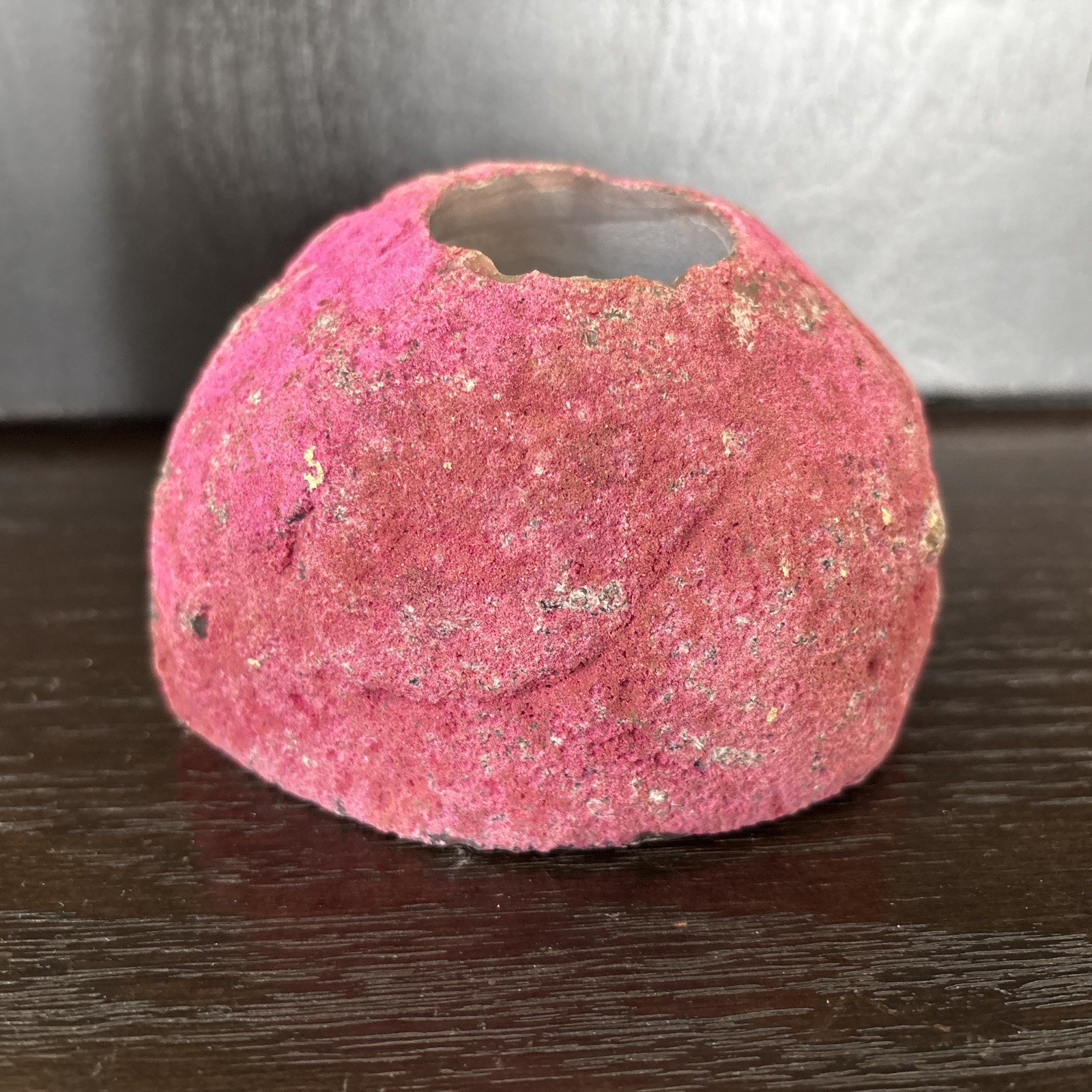 Brazil PINK Agate And Quartz Geode Votive / Tea Light / Candle Holder