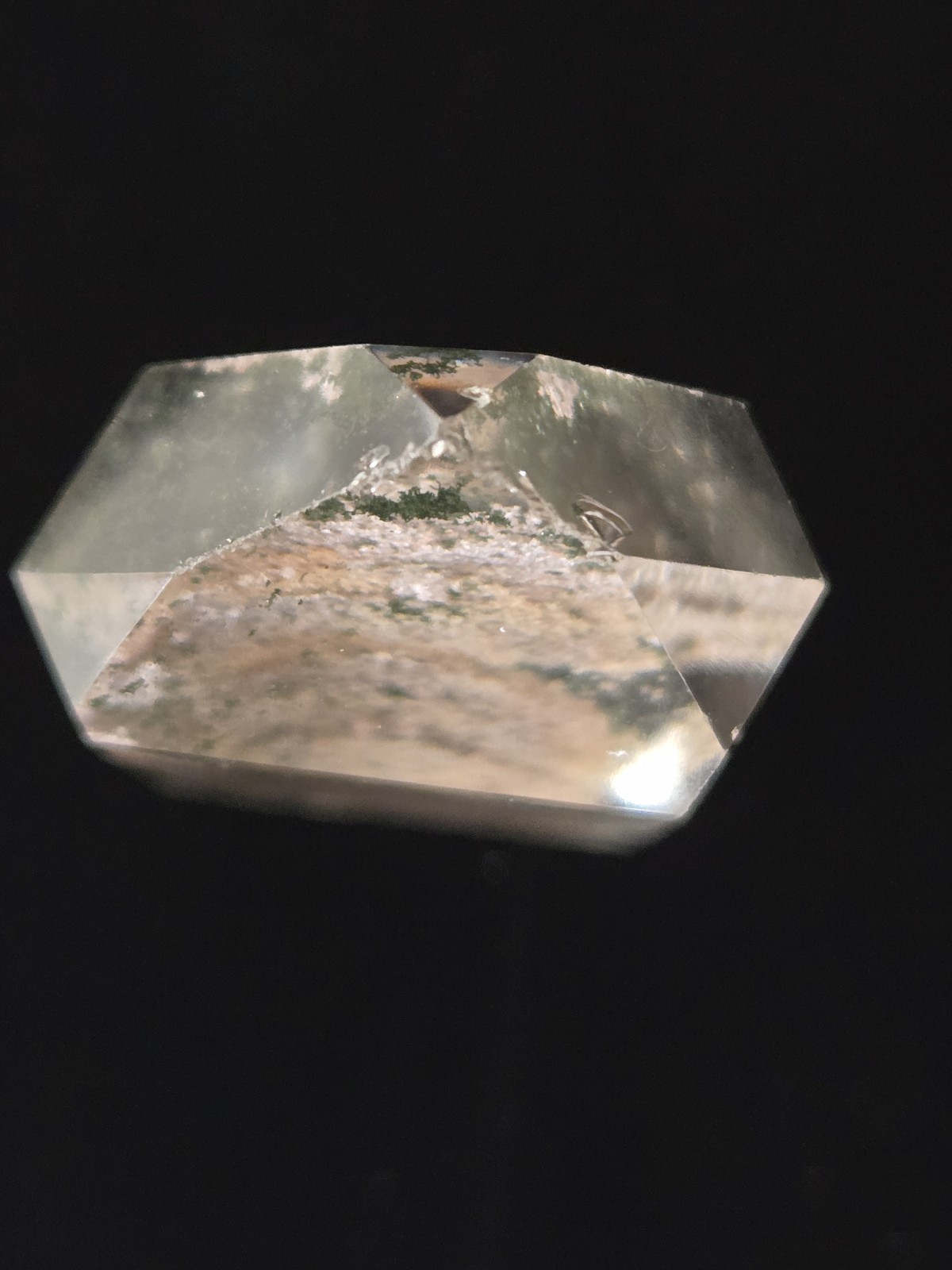 1 5/8″ Natural Polished Garden Quartz Tower Lodolite And Chlorite Phantoms